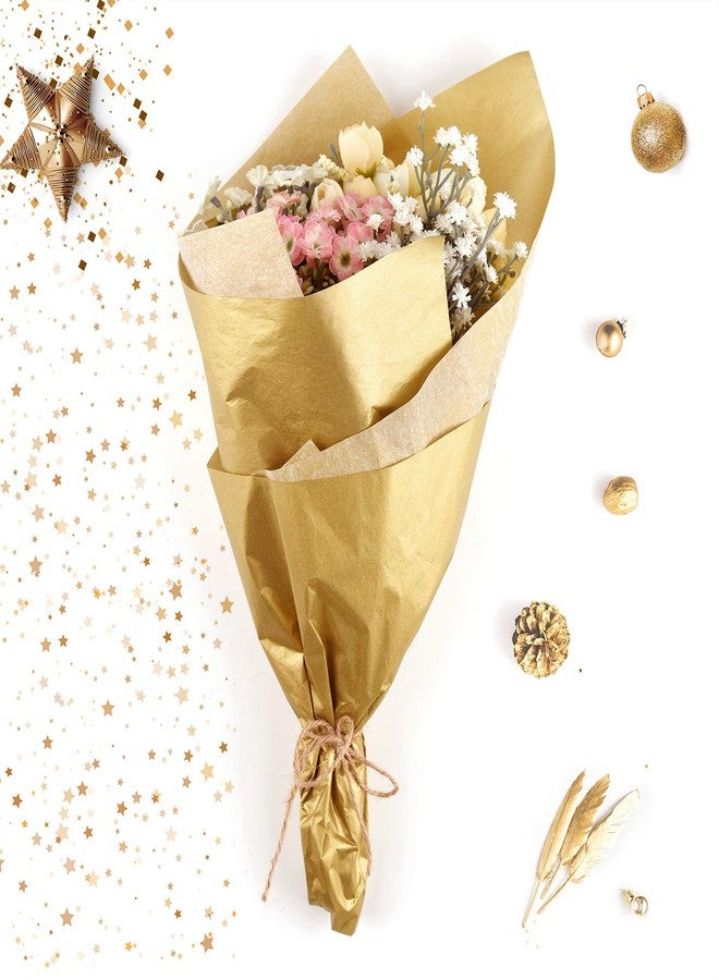 MIAHART 50 Sheets Metallic Gold Tissue 20X14 Inch Gift Wrap Paper Bulk Gift Wrapping Accessory Wrap for Wedding Birthday Party Favor Decor DIY Fringes Shredded Fill Confetti (Gold) - Image 5